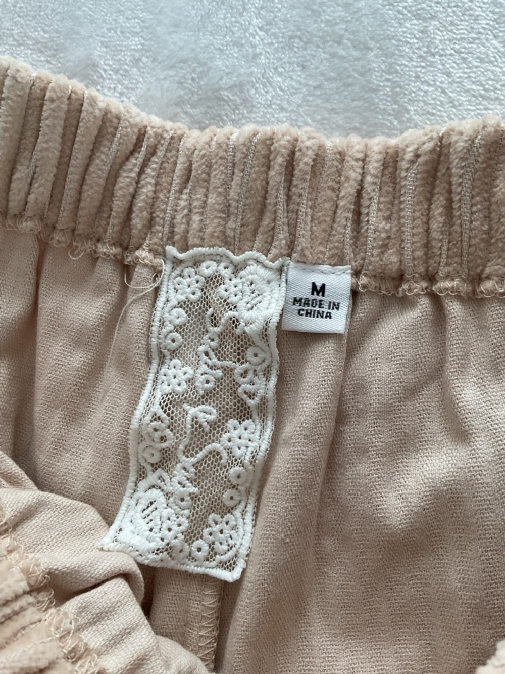 Sadie & Sage Beige Corduroy Jogger Pants Women’s Medium Cozy Casual Lounge - Picture 3 of 12